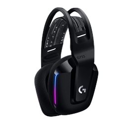 אוזניות שחורות LOGITECH G733 LIGHTSPEED RGB HEADSET